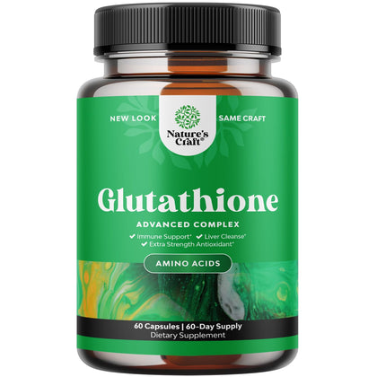 Glutathione Amino Acid Nutritional Supplement - Pure Glutathione Supplements for Liver Support - L Glutathione Pills with Glutamic Acid and Milk Thistle Seed Extract for Potent Immune Support