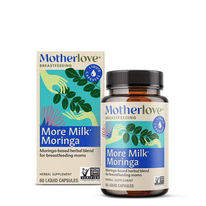 Motherlove More Milk Moringa (60 Liquid caps) Moringa-Based Lactation Supplement to Support Breast Milk Supply-Non-GMO, Organic Herbs, Vegan, Kosher