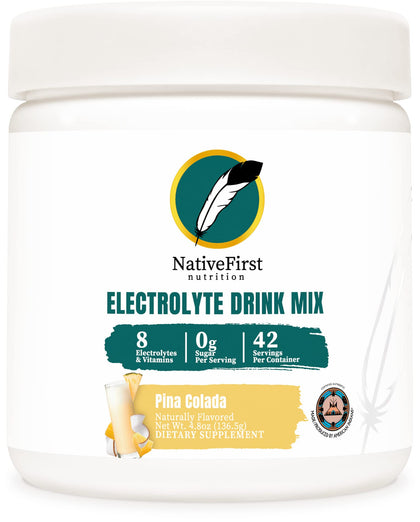 NativeFirst Electrolyte Drink Mix (42 Servings) - Gluten Free, Non-GMO (Pina Colada)