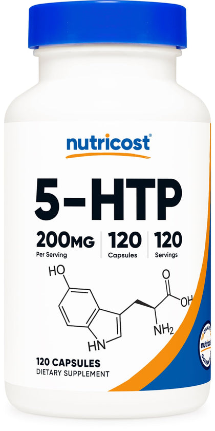 Nutricost 5-HTP 200mg, 120 Vegetarian Capsules (5-Hydroxytryptophan) - Non-GMO & Gluten Free