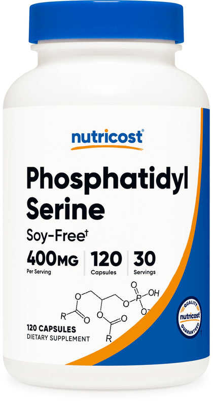 Nutricost Phosphatidylserine 400mg, 120 Capsules - Soy Free, 30 Servings, Vegetarian Friendly, Non-GMO, Gluten Free