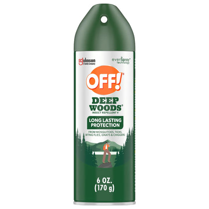 OFF! Deep Woods Insect Repellent Aerosol, Bug Spray with Long Lasting Protection from Mosquitoes, 6 oz