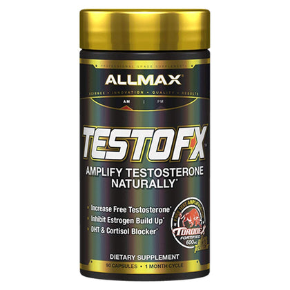 ALLMAX Nutrition TESTOFX Male Support, Supports Strength, Stamina, and Endurance, Formulated with Tribulus Terrestris, Ashwagandha, Tongkat Ali, 90 Capsules, 30 Day Supply