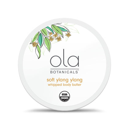 Dr. Mercola Ola Botanical Soft Ylang Ylang Whipped Body Butter, 4 Oz. (113 g), Deeply Hydrate & Nourish, Organic Shea Butter, USDA Organic, Non-GMO