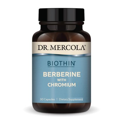 Dr. Mercola Biothin Berberine with Chromium, 30 Servings (30 Capsules), Dietary Supplement, Supports Healthy Metabolic Function, Non-GMO