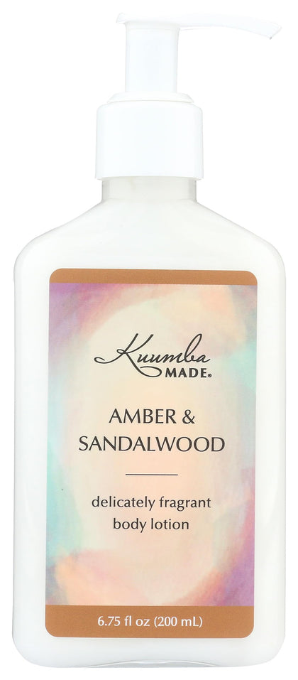 Kuumba Made Amber & Sandalwood Body Lotion 6.75 fl oz | Moisturizing Scented Lotion with Dispenser Pump