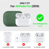 ORNARTO Compatible with AirPods Pro Case, Protective Liquid Silicone Case for AirPods Pro 2019 Soft Skin Front LED Visible Silicone Case, Green