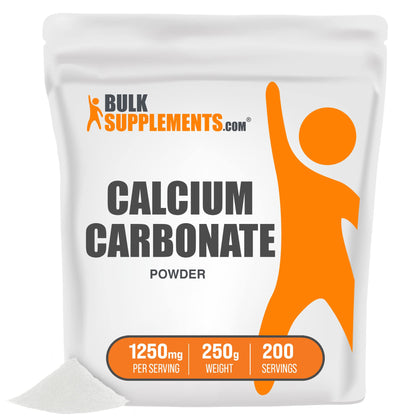 BulkSupplements.com Calcium Carbonate Powder - Calcium Supplements for Bone Health - Unflavored - 1250mg (500mg of Calcium) per Serving, 200 Servings (250 Grams - 8.8 oz)