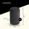 Fellow 12 oz Carter Wide Travel Mug - Wide Mouth Vacuum-Insulated Stainless Steel Coffee Mug - Tea and Coffee Tumbler with Ceramic Interior - Matte Black