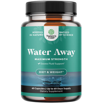 Water Retention Pills for Women and Men - Fast Acting Easy To Take Water Away Pills Maximum Strength Formula - Diuretic Pills for Water Retention Kidney Support and Bloating Relief for Women and Men