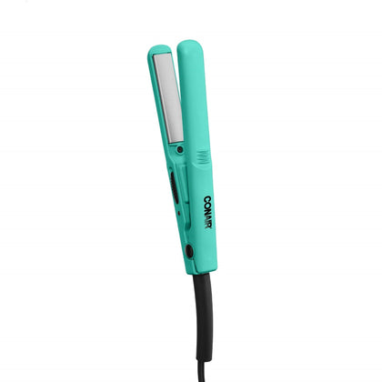 Conair Mini 1/2-inch Ceramic Flat Iron; Perfect for On-The-Go Styling, Turquoise