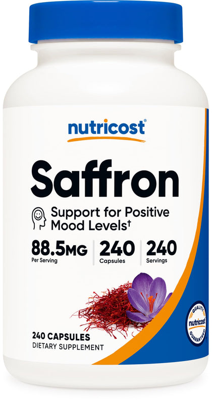 Nutricost Saffron Extract 88.5mg, 240 Capsules - Veggie Caps, Non-GMO, Gluten Free