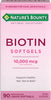 Nature's Bounty Optimal Solutions Biotin 10,000 mcg 90 Rapid Release Liquid Softgels