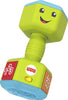 Fisher-Price Baby & Toddler Toy Laugh & Learn Countin Reps Dumbbell Rattle with Learning Lights & Music for Infants Ages 6+ Months