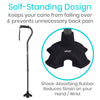 Vive Cane Tip - Self Standing Quad Base Replacement for Most Walking Canes, Walking Sticks, Folding Canes or Offset Quad Pod or Tripod Canes - 4 Prong Rubber Cane Foot Pad