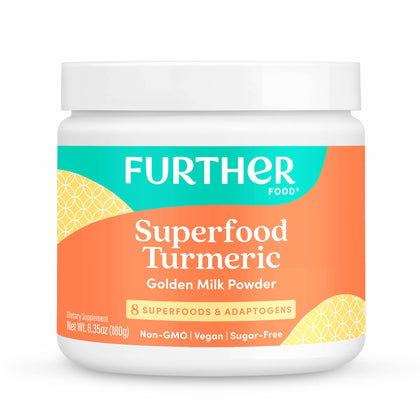 Further Food Best Turmeric Golden Milk Organic Turmeric Powder, Cinnamon, Ginger & Black Pepper Maximum Absorption Joint Health, Gut Health, Sugar-Free, Vegan, Keto (6.35 oz)