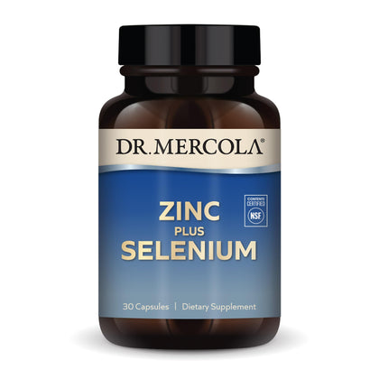 Dr. Mercola Zinc Plus Selenium, 30 Servings (30 Capsules), Dietary Supplement, Supports Immune Health, Non GMO, NSF Certified