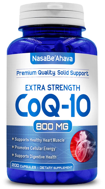 NasaBeahava Pure CoQ10 800mg Per Serving Extra Strength 200 Capsules