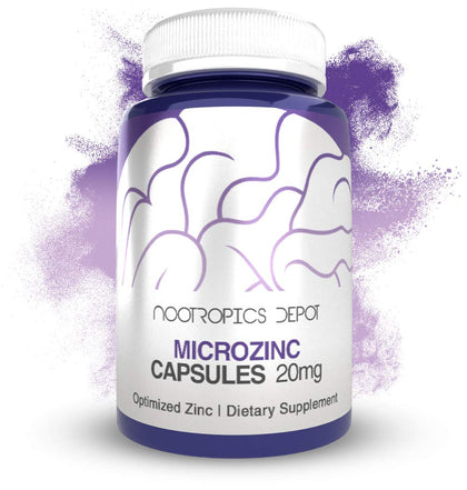 Nootropics Depot MicroZinc Capsules | 20mg | Optimized Zinc Supplement | 90 Count