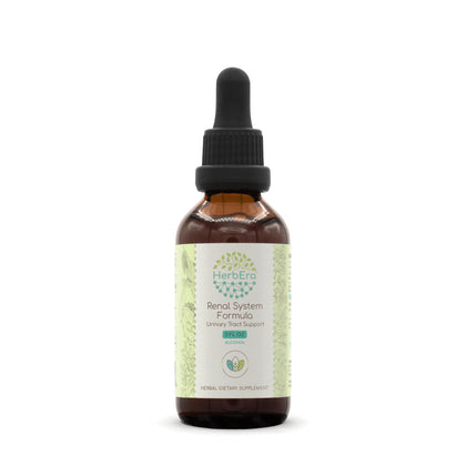 HerbEra Renal System Formula A60 Alcohol Extract Tincture, Concentrated Liquid Drops: Cranberry, Corn Silk, Uva Ursi Leaf, Moringa Leaf, Oregon Grape Root. Wildcrafted Bromelain Stem and Fruit. 2 Oz