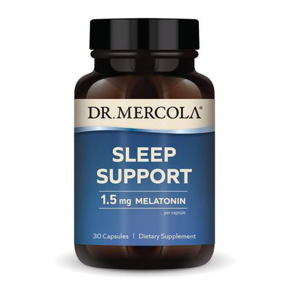 Dr. Mercola Sleep Support with Melatonin, 1.5mg Melatonin Per Serving, 30 Servings (30 Capsules), Dietary Supplement, Supports Healthy Sleep and Mental Focus, Non-GMO