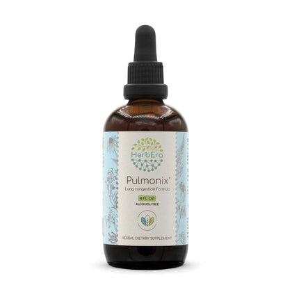 Pulmonix B120 Alcohol-Free Extract Tincture, Concentrated Liquid Drops Astragalus Root, Red Sage Leaf, Garlic Bulb, Echinacea Root, Lobelia Herb. Wildcrafted: Umckaloabo Root. Lung Congestion 4 Oz