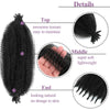 Viovian 2Packs Springy Afro Twist Hair 16 Inch Pre-Separated Kinky Marley Twist Braiding Hair Spring Afro Twist for Distressed Soft Locs Hair Extensions for Women Natural Black(1B#)