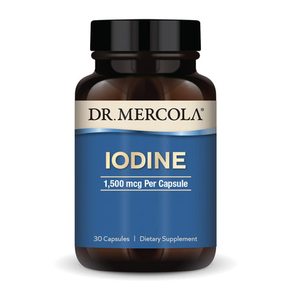 Dr. Mercola, Iodine, 30 Servings (30 Capsules), Helps Support Bone and Brain Health, Helps Support Energy Optimal Levels, non GMO, Soy Free, Gluten Free (Expiry 4/30/2025)