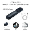 Hot Hair Straightener Brush,Portable Mini Hair Straightener USB Rechargeable 6400MAH,2 in 1 Hair Straightener Comb with Anti-Scald Feature for Women & Men (Black)