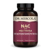 Dr. Mercola NAC with Milk Thistle, 90 Servings (180 Capsules), 500 mg N-Acetyl-Cysteine Per Serving, Dietary Supplement, Supports Normal Detoxification Processes, Non-GMO