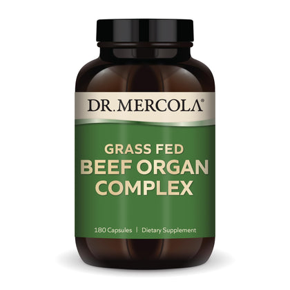 Dr. Mercola Grass Fed Beef Organ Complex, 30 Servings (180 Capsules), Dietary Supplement, Supports Immune & Circulatory Functions, Non-GMO