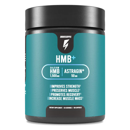 InnoSupps HMB+ | 1500mg HMB (Beta-Hydroxy Methylbutyrate) & 50mg Astragin | Enhanced Absorption, Preserves Muscle, Promotes Recovery, Increase Lean Muscle Mass | Gluten Free - 120 Veggie Capsules