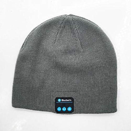 bluetooth winter hat with headphone women- grey