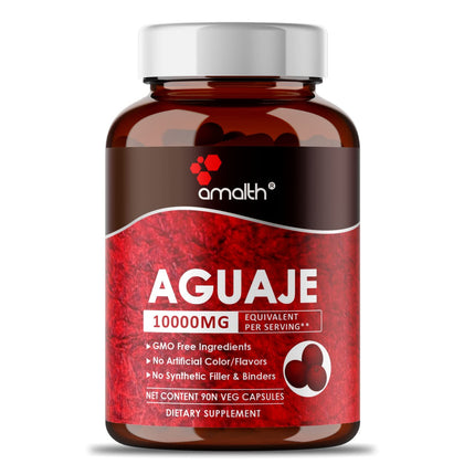 AMALTH Aguaje Curves Capsule for Women- 10000mg Extra Strength from Peru Natural Supplements- 90 Capsules Non- GMO Premium Quality Pills