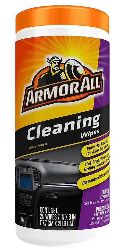 Armor All Car Interior Cleaner Wipes, Car Interior Cleaning Wipes for Dirt and Dust in Cars, Trucks and Motorcycles, 25 Count