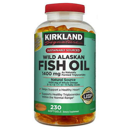 Kirkland Signature Wild Alaskan Fish Oil 1400 mg, 230 Softgels