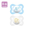 MAM Mini Air Pacifiers, Sensitive Skin Pacifier 0-6 Months for Breastfed Babies, Baby Boy Pacifiers, 0-6 (Pack of 2)