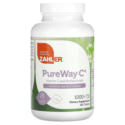 Zahler PureWay-C, Vitmain C and Bioflavonoids, 1,000+ mg, 180 Tablets