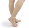 TOFLY® Compression Stockings (Pair), Grade Firm Support 20-30mmHg, Opaque, Unisex, Open Toe Knee High Compression Socks for Varicose Veins, Edema, Shin Splints, Nursing, Travel, Beige M