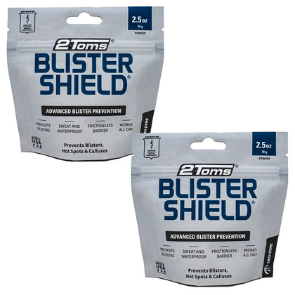 2Toms BlisterShield Advanced Waterproof Blister Prevention, Friction Free Protection Designed Specifically for Feet, Hot Spots, and Calluses, 2.5 Ounces, 2 Pouches