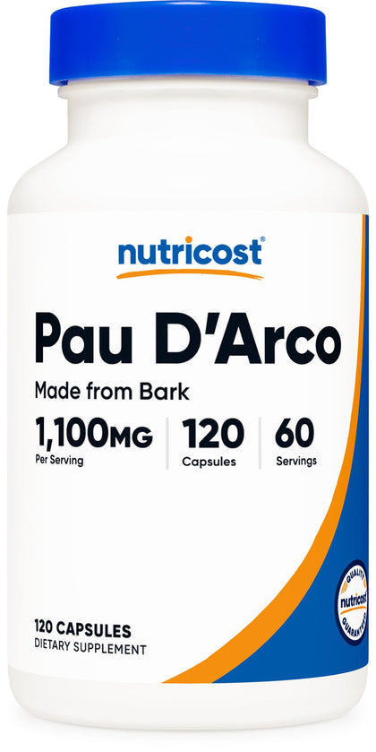 Nutricost Pau D'Arco Inner Bark 1100mg, 120 Vegetarian Capsules (60 Serv) - Non-GMO & Gluten Free