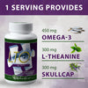 HERB-E-CONCEPT - LTO3 No Taste with L-Theanine, Omega 3 and Skullcap - Concentration & Focus (90 Caps)