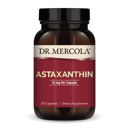 Dr. Mercola Astaxanthin, 90 Servings (90 Capsules), Dietary Supplement, 12 mg Per Capsule, Provides Antioxidant Power for Overall Health, Non-GMO