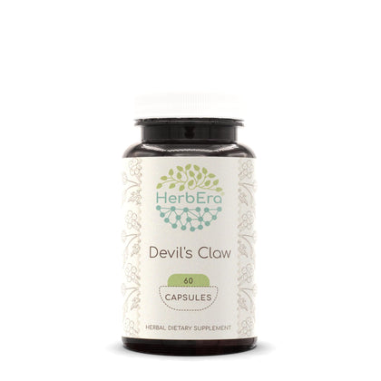 HerbEra Devil's Claw 60 Capsules, 500 mg, Devil's Claw (Harpagophytum Procumbens) Dried Root (60 Capsules)