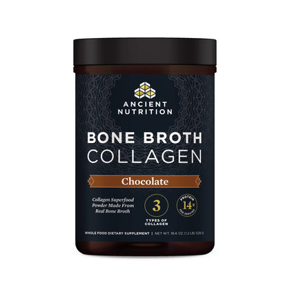 Ancient Nutrition Collagen Powder, Bone Broth Collagen, Chocolate, Hydrolyzed Multi Collagen Peptides, Supports Skin and Nails, Joint Supplement, 30 Servings, 18.6oz