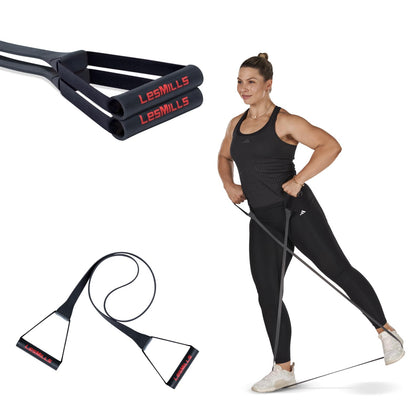 Les Mills SMARTBAND Extreme Workouts Bands with Handles for Women and Men, Resistance Bands for Working Out, Stretch Bands for Exercise at Home