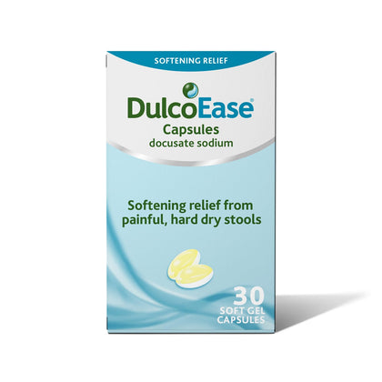 Dulcoease 100mg Capsules, 30 Count , for Hard Stool Softener