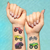 xo, Fetti Monster Truck Party Supplies Temporary Tattoos - 42 Metallic Styles | Trucks, Big Cars, Finish Lines + Flames