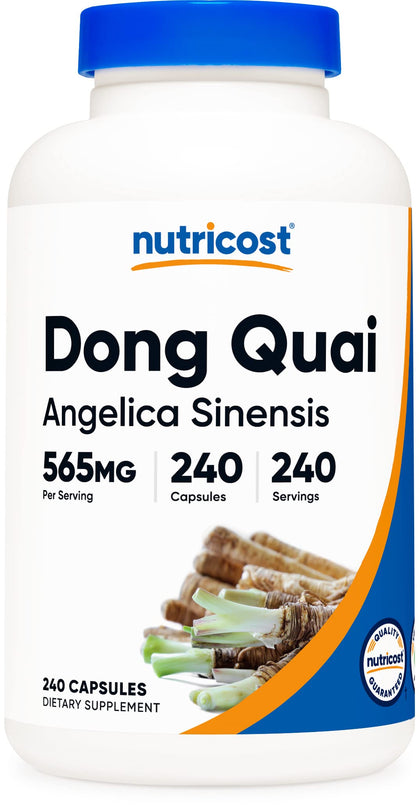 Nutricost Dong Quai 565mg, 240 Capsules (Angelica Sinensis) - Vegetarian Caps, Non-GMO, Gluten Free (Expiry 10/01/2026)