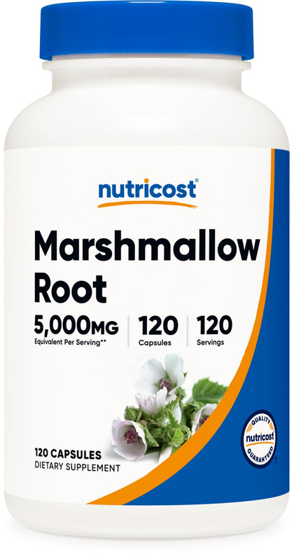 Nutricost Marshmallow Root 5000mg Equivalent, 120 Vegetarian Capsules - Gluten Free & Non-GMO - from 500mg of 10:1 Extract